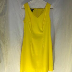 Alyx Classic Vibrant Yellow Mini Sheath Dress, Size 6